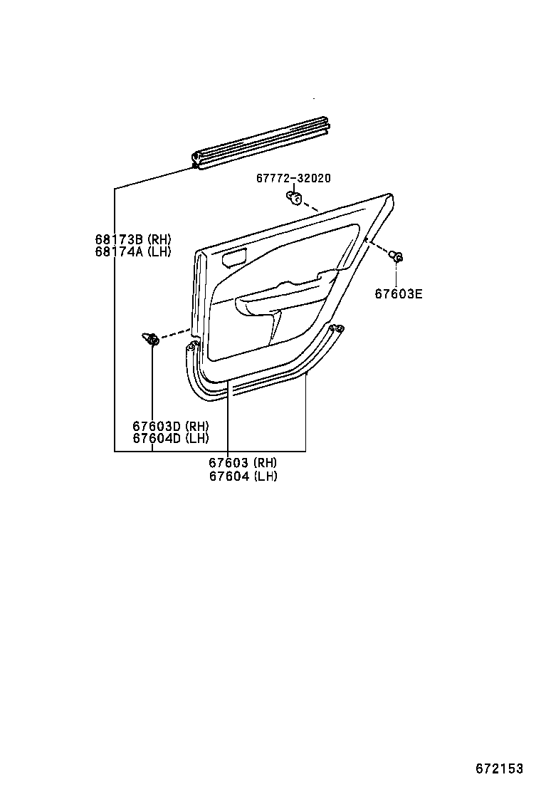 67003-20760 PANEL SUB-ASSY, REAR DOOR, RH product image