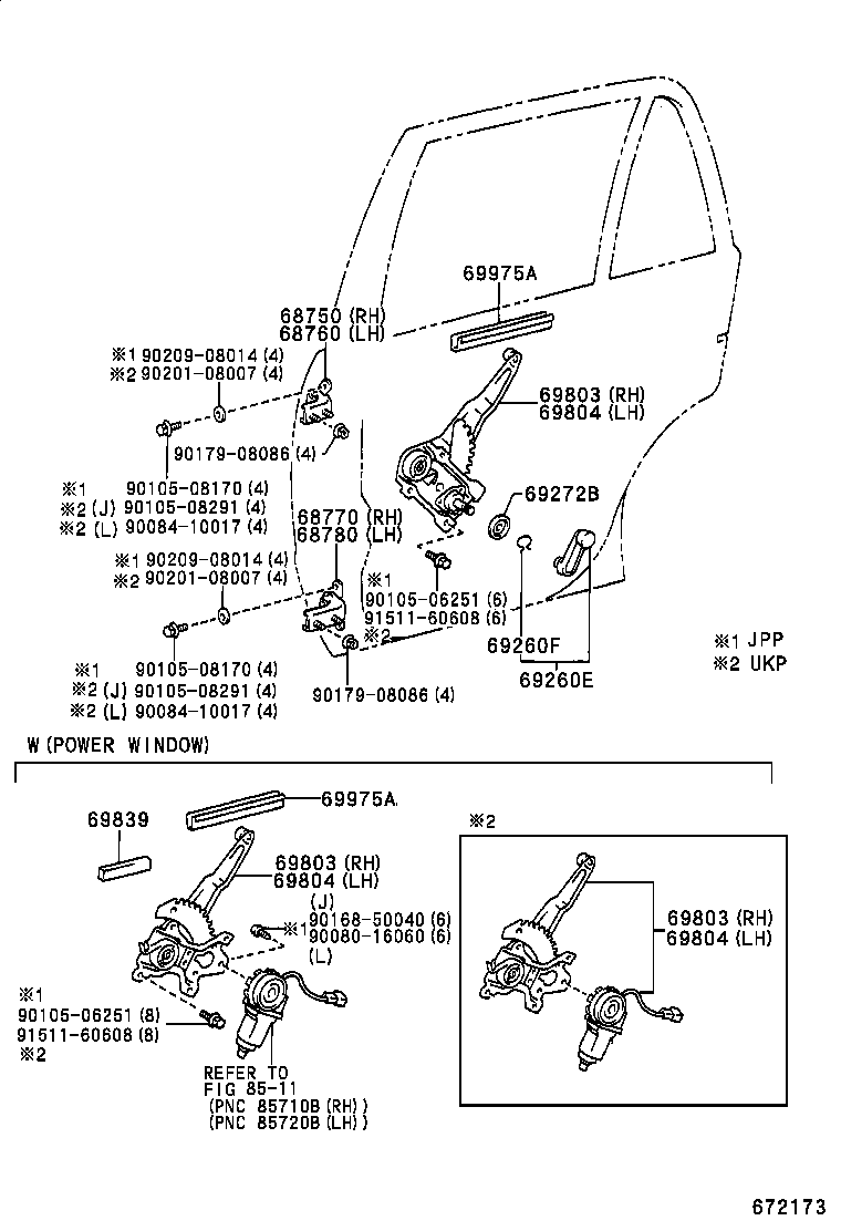68750-02040 HINGE ASSY, REAR DOOR, UPPER RH product image