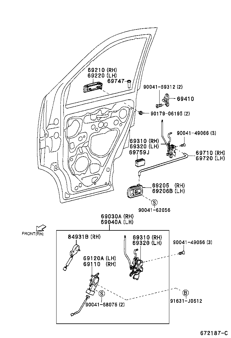 69110-97501 ACTUATOR ASSY, FRONT DOOR LOCK, RH product image