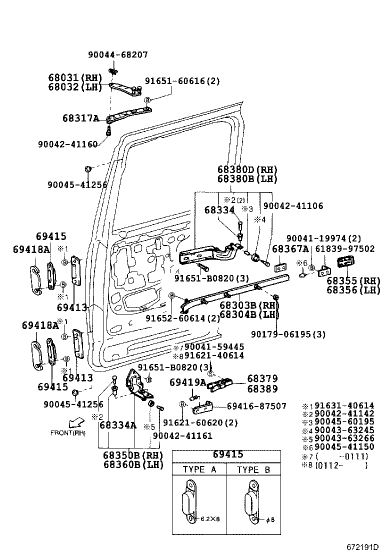 61808-97502 RAIL SUB-ASSY, SLIDE DOOR, CENTER LH product image