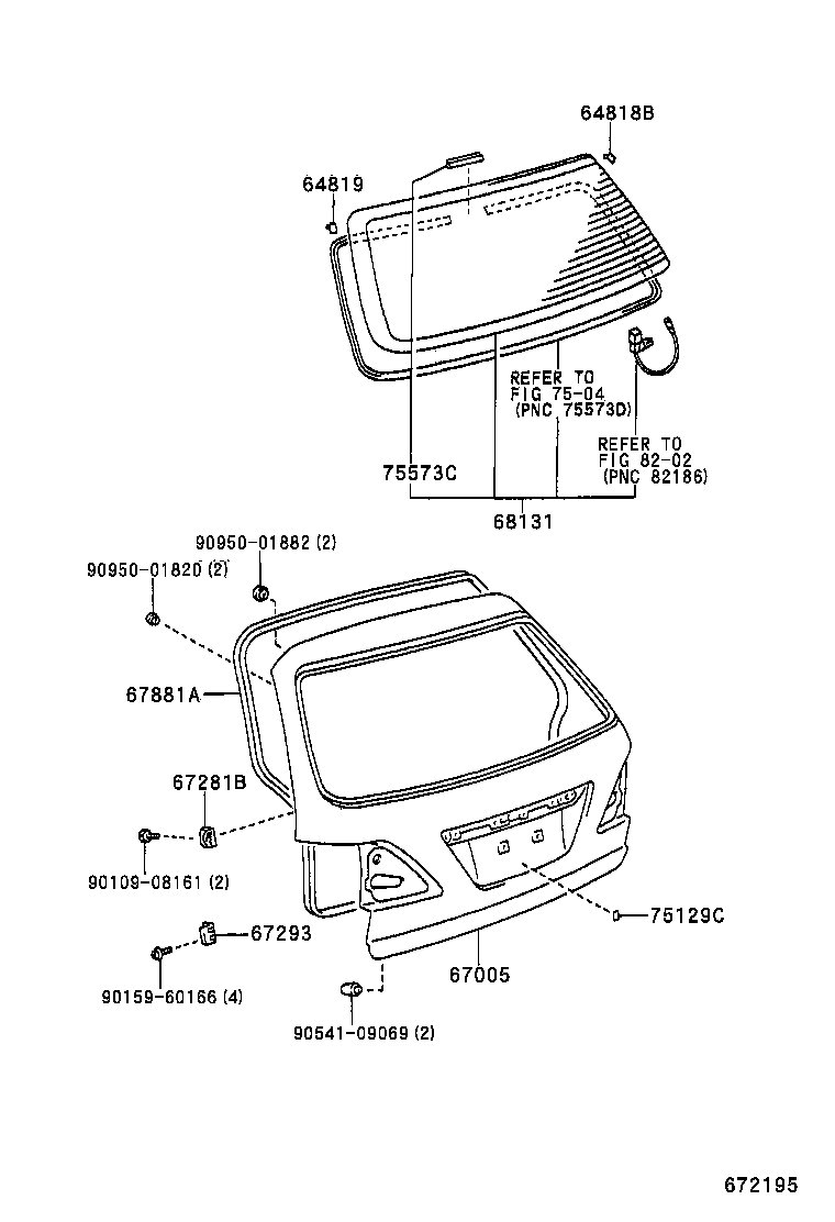 68105-48060 GLASS, BACK DOOR product image