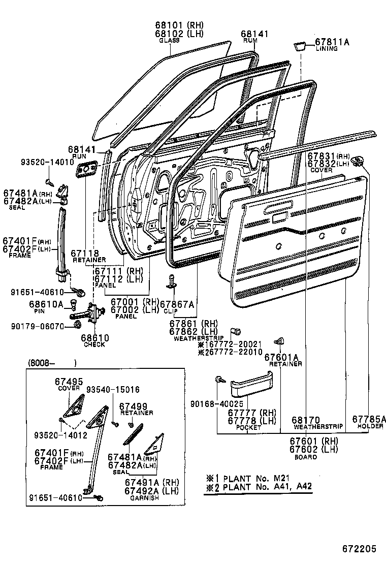 67112-20140 PANEL, FRONT DOOR, OUTER LH product image