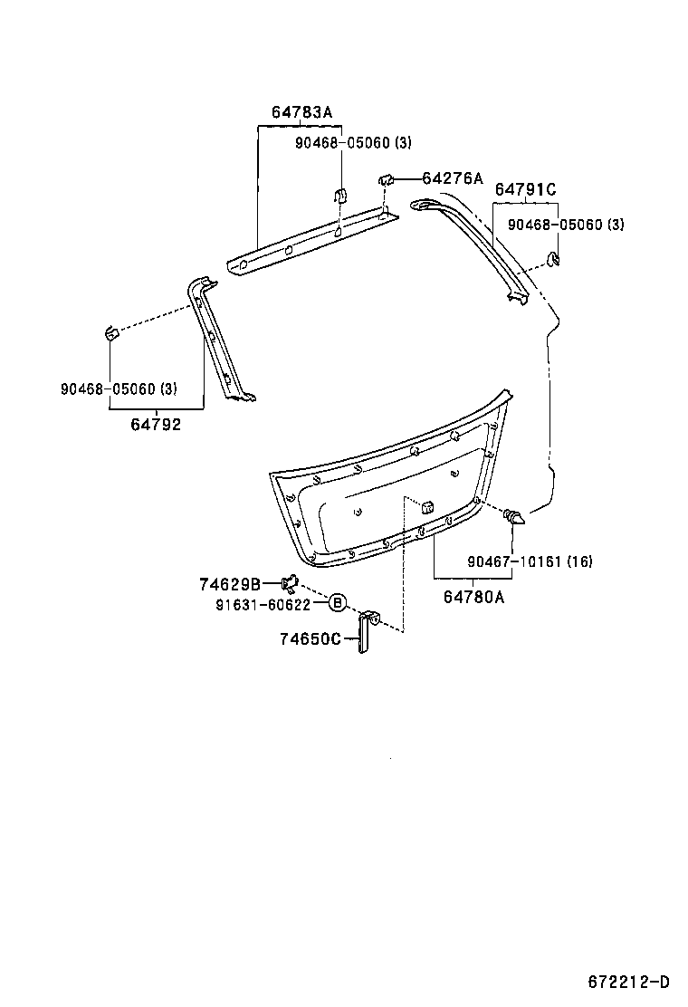 Toyota 67005-48140 PANEL SUB-ASSY, BACK DOOR