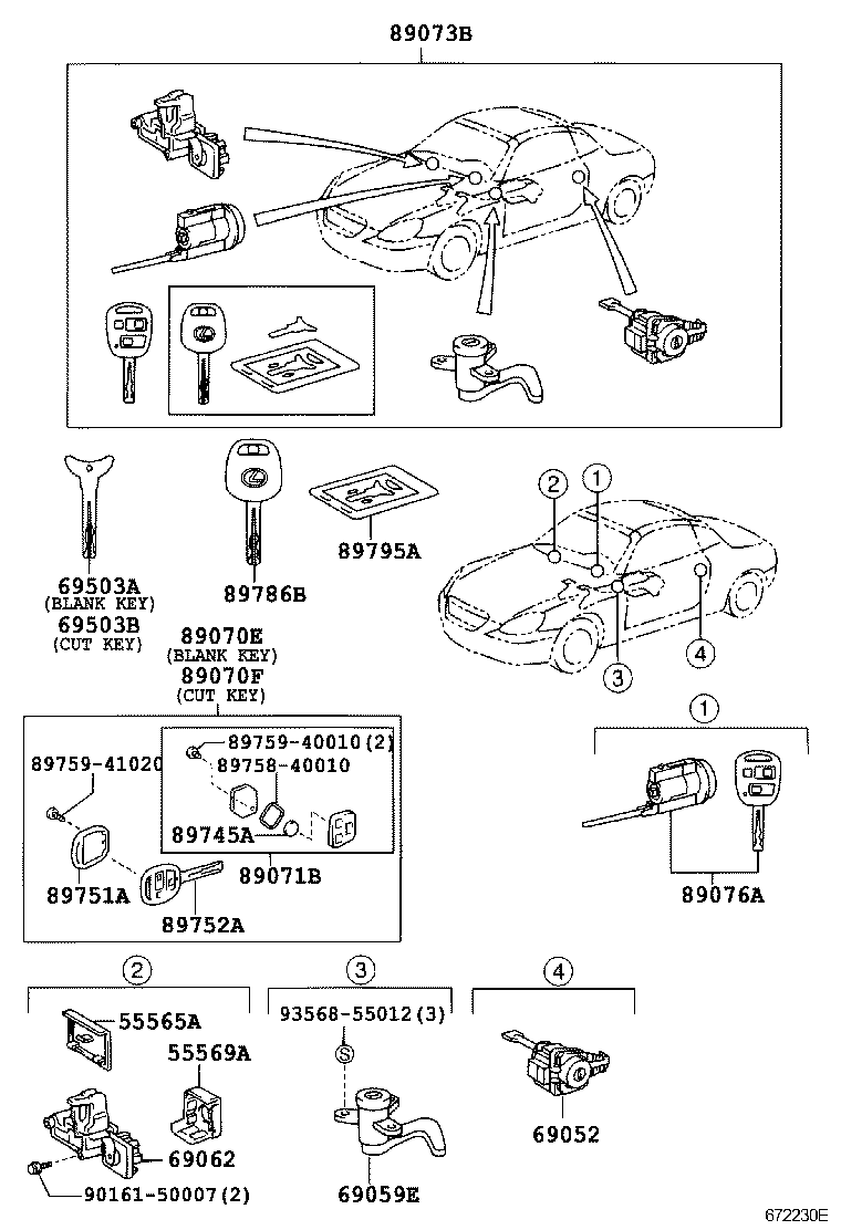 Toyota 89071-24080 MODULE SET, TRANSMITTER SUB-ASSY, DOOR CONTROL