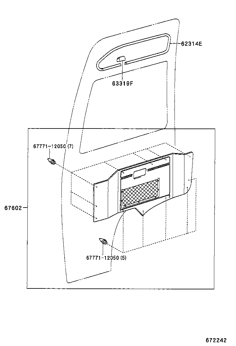 62045-36060 FRAME SUB-ASSY, FRONT DOOR WINDOW, OUTER LH product image