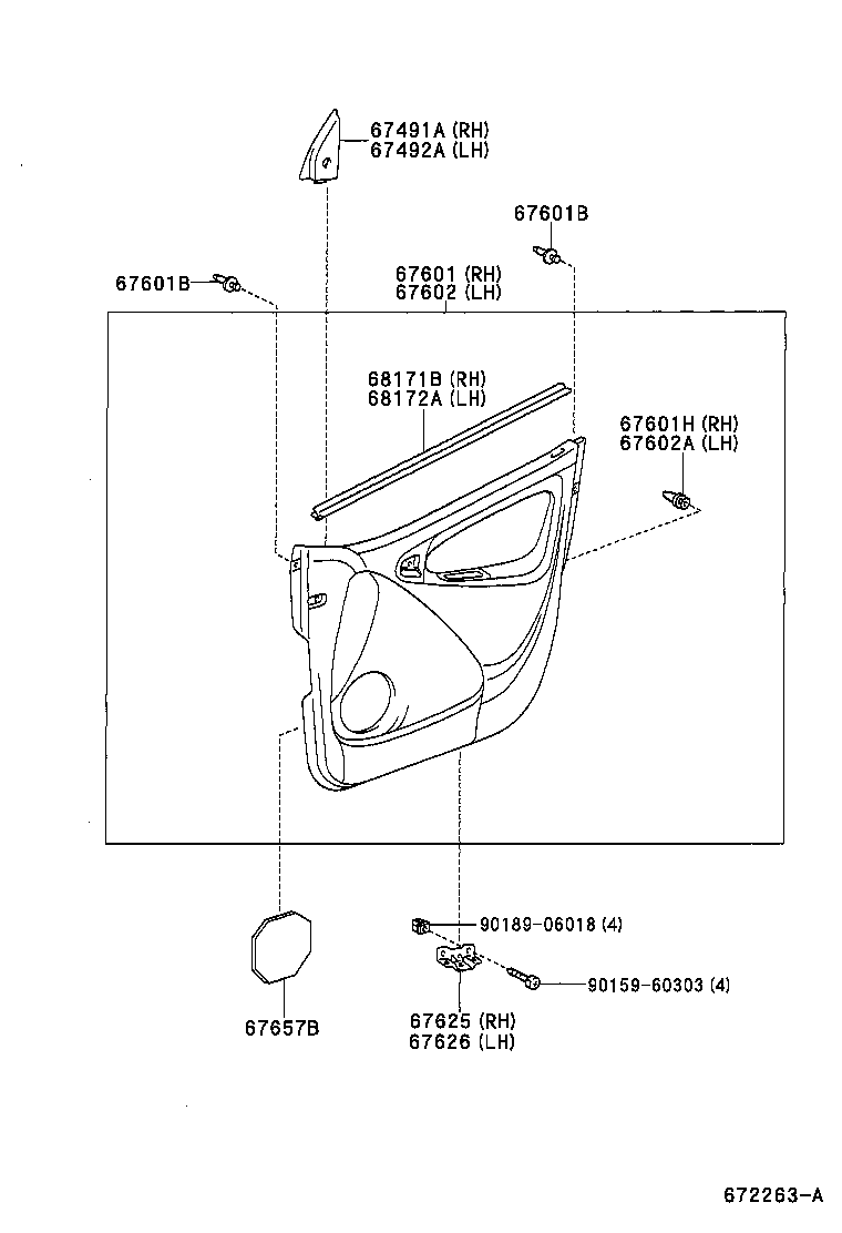 Toyota 67404-52080 FRAME SUB-ASSY, FRONT DOOR, REAR LOWER LH