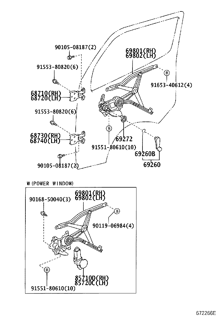 69802-37052 REGULATOR SUB-ASSY, FRONT DOOR WINDOW, LH product image