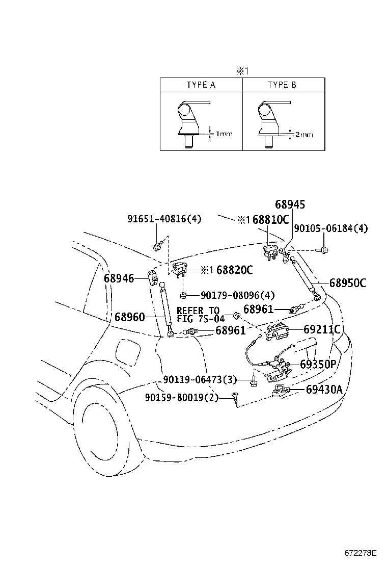 68960-0W070 STAY ASSY, BACK DOOR, LH product image