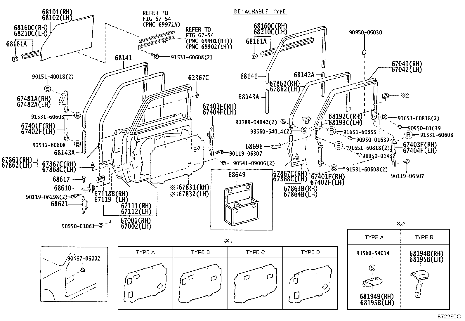 67041-60040 FRAME SUB-ASSY, FRONT DOOR WINDOW, RH product image