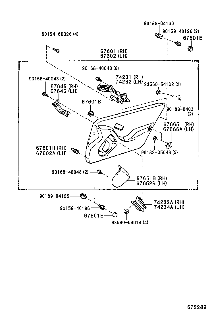 67404-18010 FRAME SUB-ASSY, FRONT DOOR, REAR LOWER LH product image
