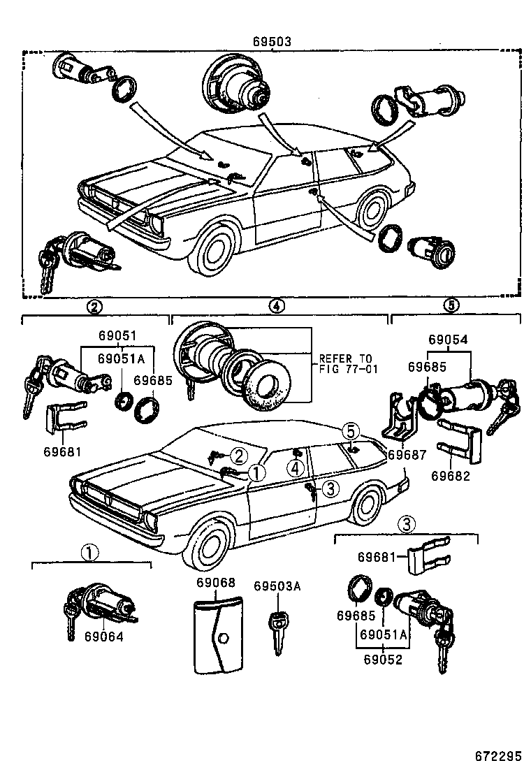 69005-12090 CYLINDER SET, LOCK product image