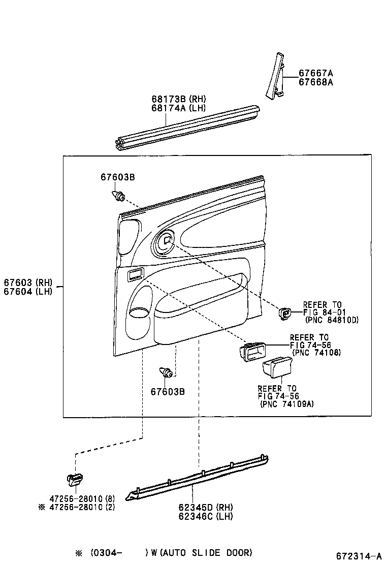 67003-28293 DOOR SUB-ASSY, SLIDE, RH product image