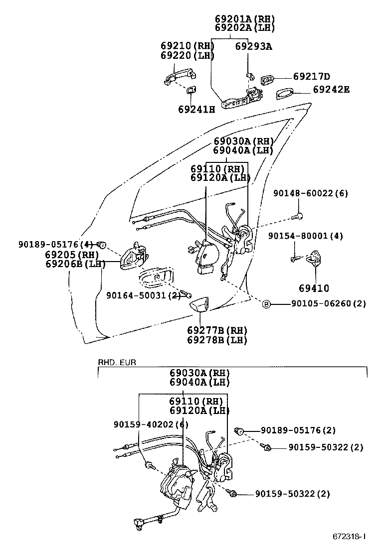 69110-28040 ACTUATOR ASSY, FRONT DOOR LOCK, RH product image