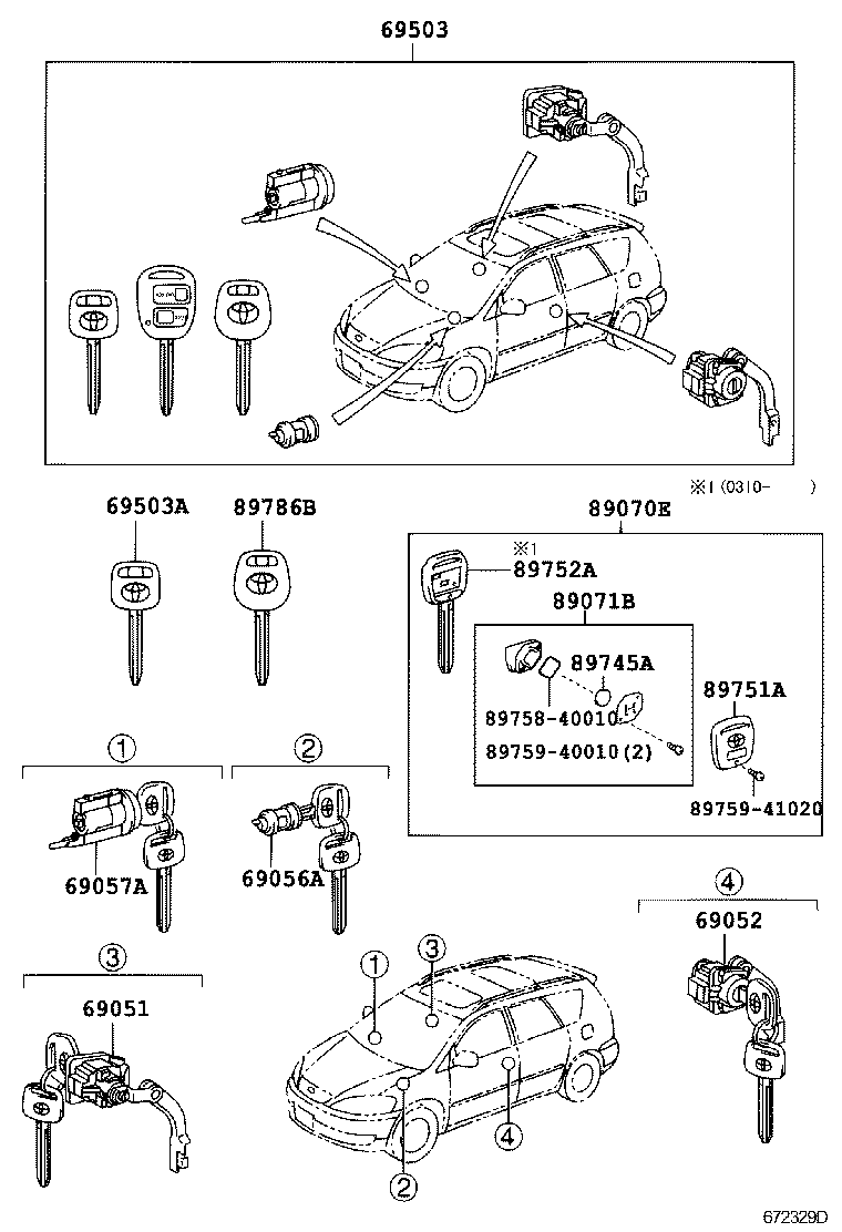 69005-44100 CYLINDER SET, LOCK product image