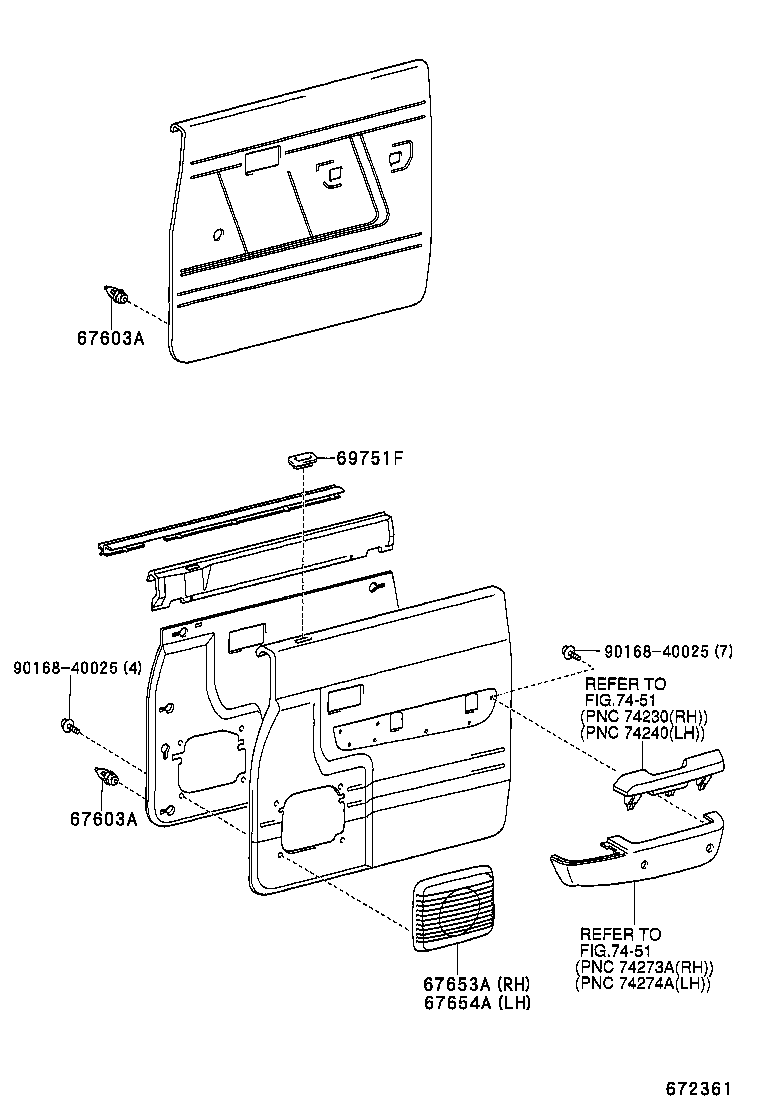 67407-89103 FRAME SUB-ASSY, REAR DOOR WINDOW, REAR LOWER RH product image