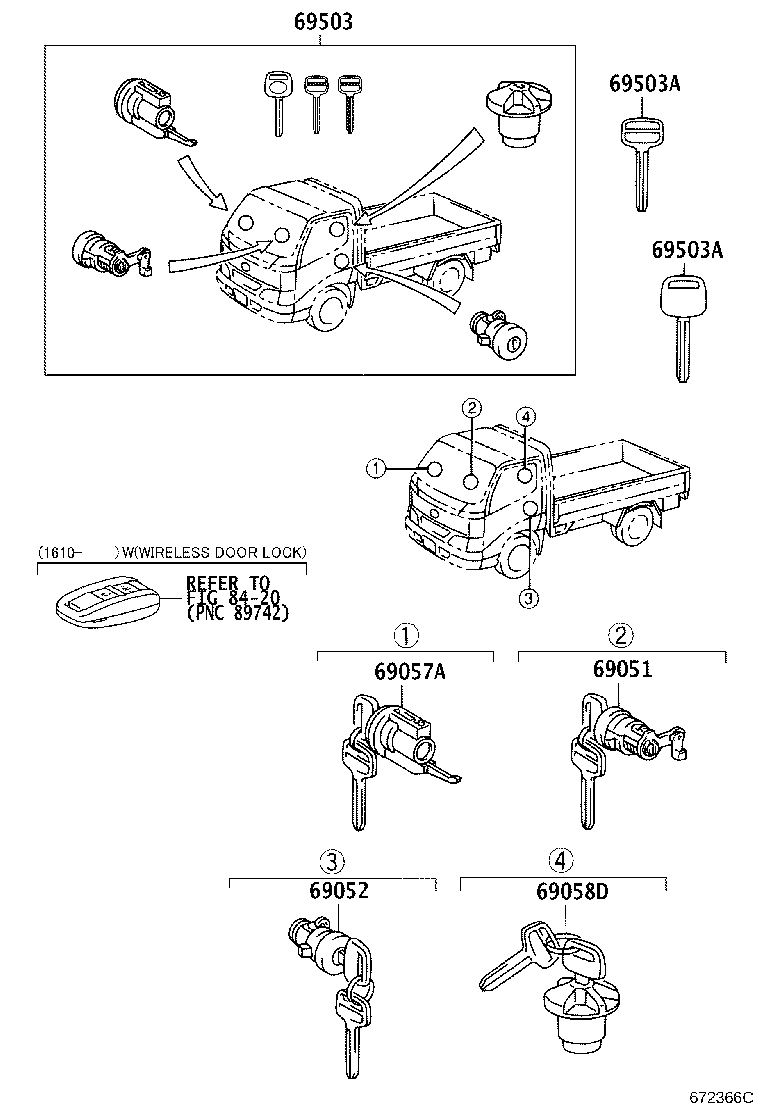 69005-25130 CYLINDER SET, LOCK product image