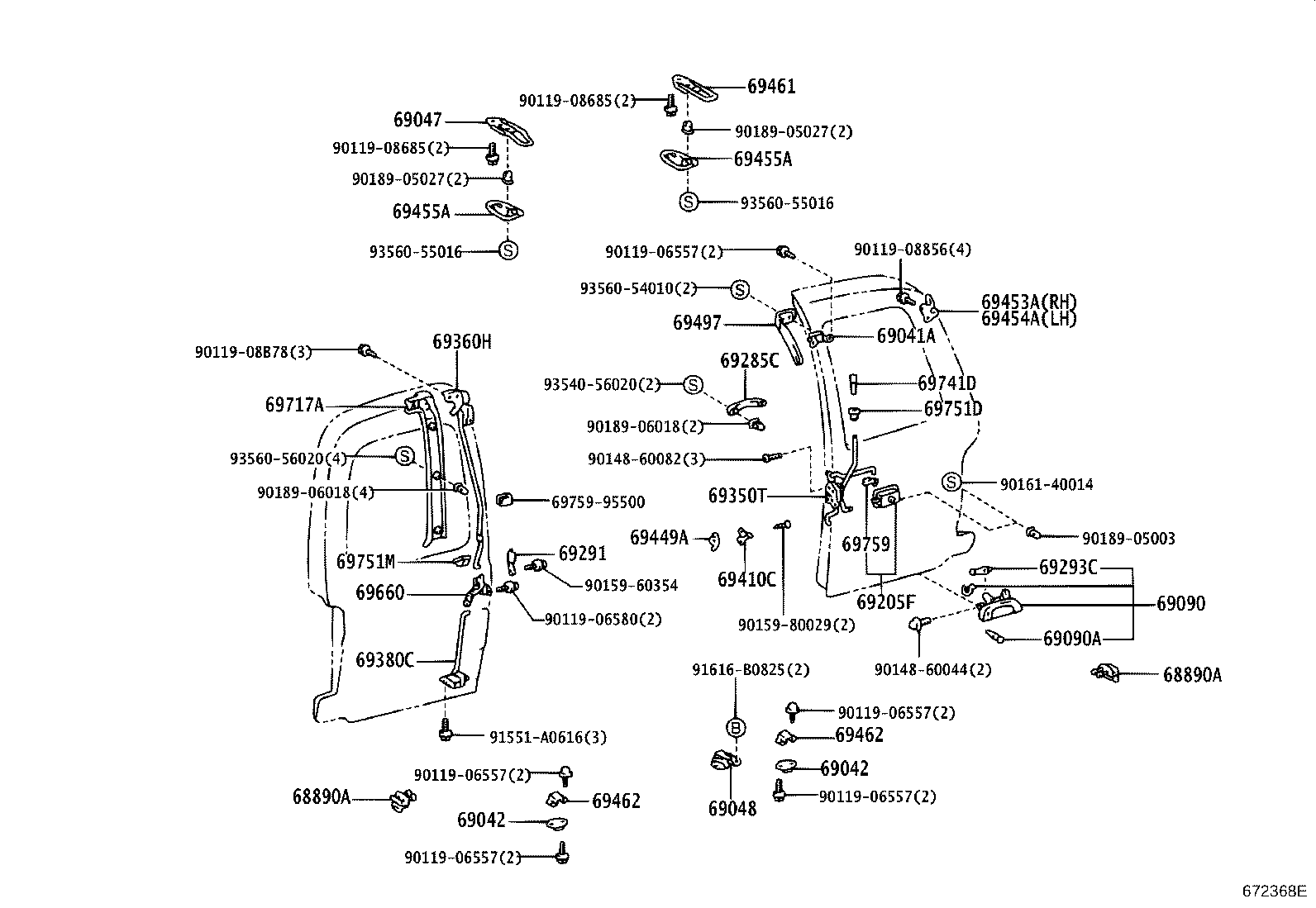 68061-95J02 GUIDE SUB-ASSY, BACK DOOR CHECK, RH product image