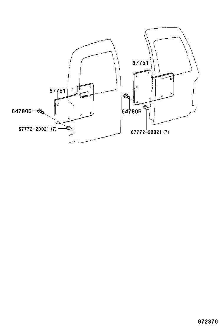 67751-25010 BOARD, BACK DOOR TRIM product image