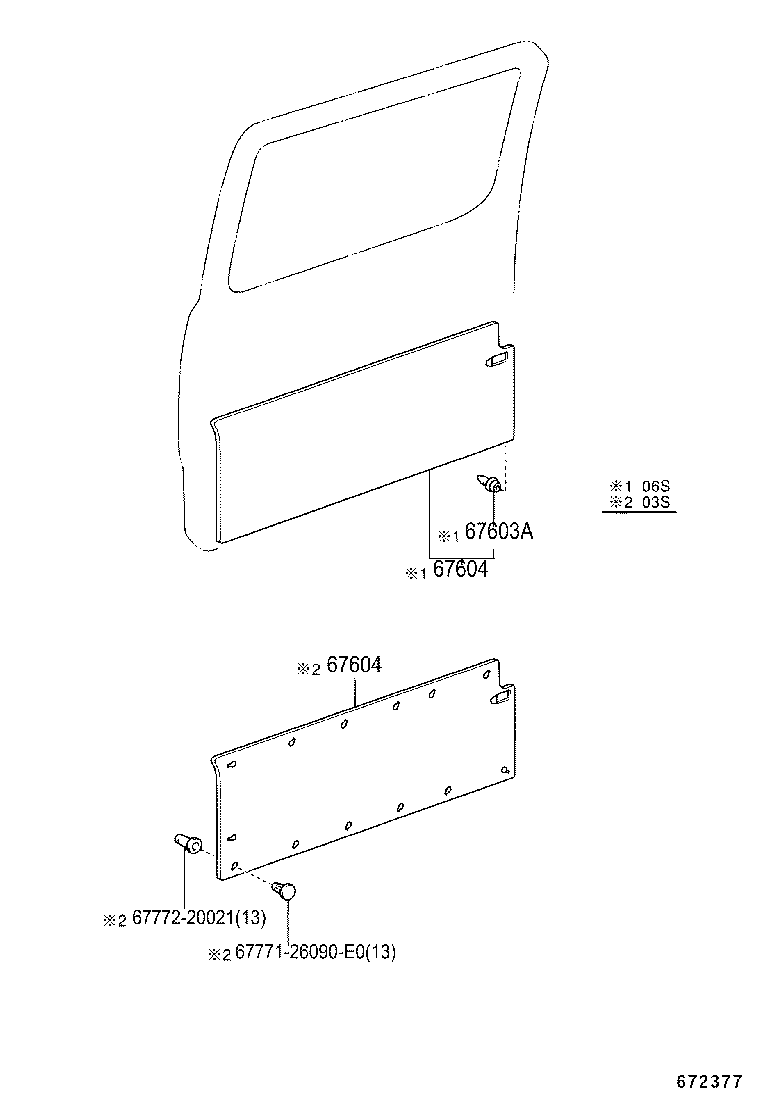 67004-25010 DOOR SUB-ASSY, SLIDE, LH product image