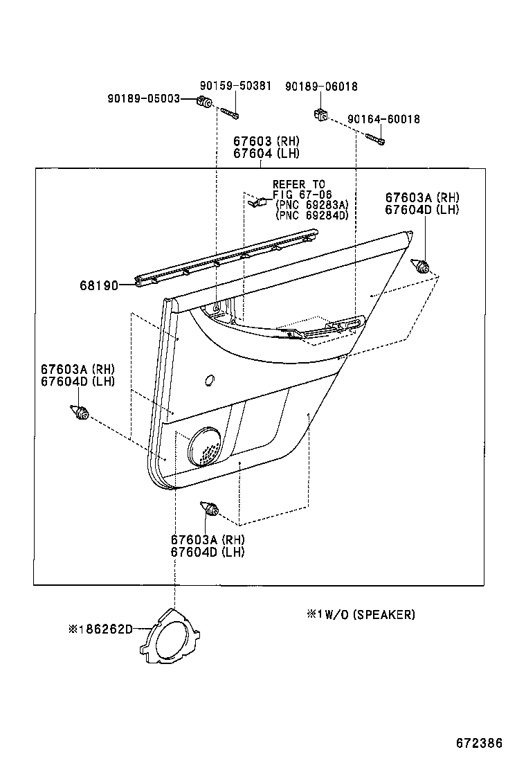 68113-02060 GLASS SUB-ASSY, REAR DOOR, RH product image