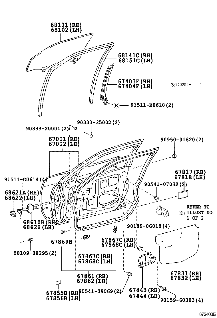 67443-53010 PROTECTOR, FRONT DOOR LOCKING ROD, RH product image