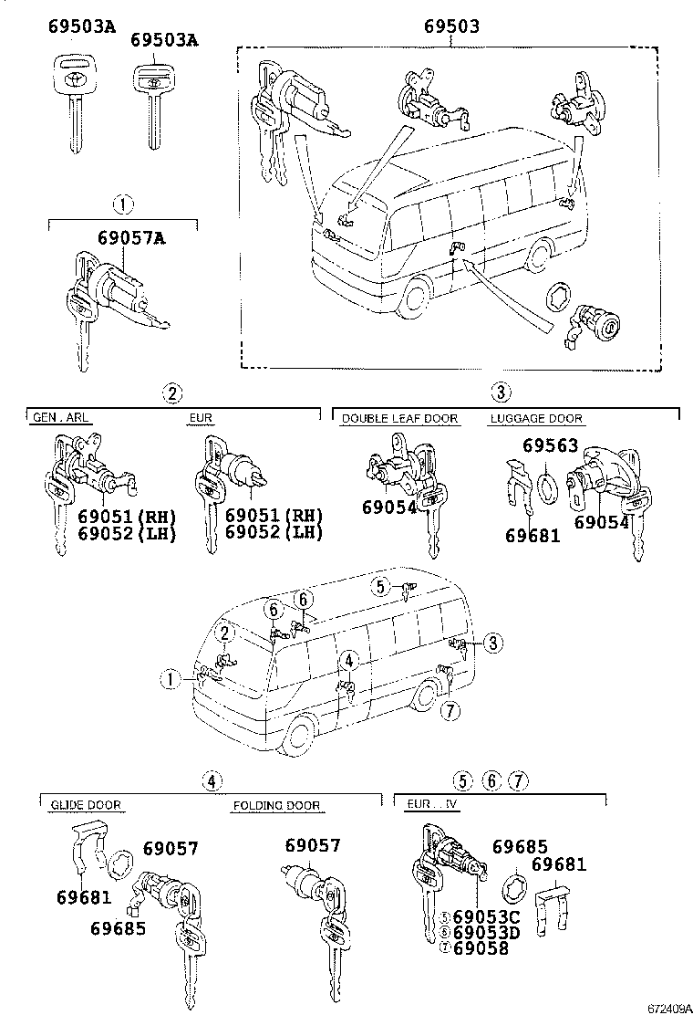69005-36144 CYLINDER SET, LOCK product image