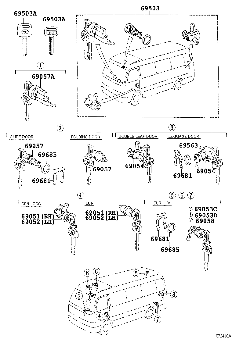 69005-36144 CYLINDER SET, LOCK product image