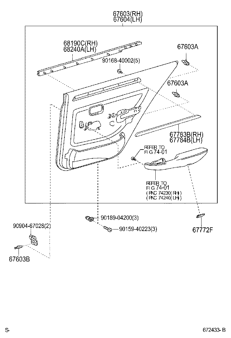 67004-51030 PANEL SUB-ASSY, REAR DOOR, LH product image