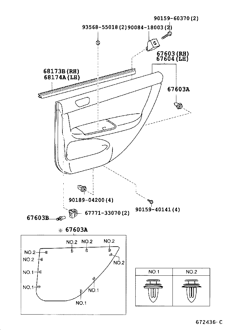 Toyota 67004-33130 PANEL SUB-ASSY, REAR DOOR, LH