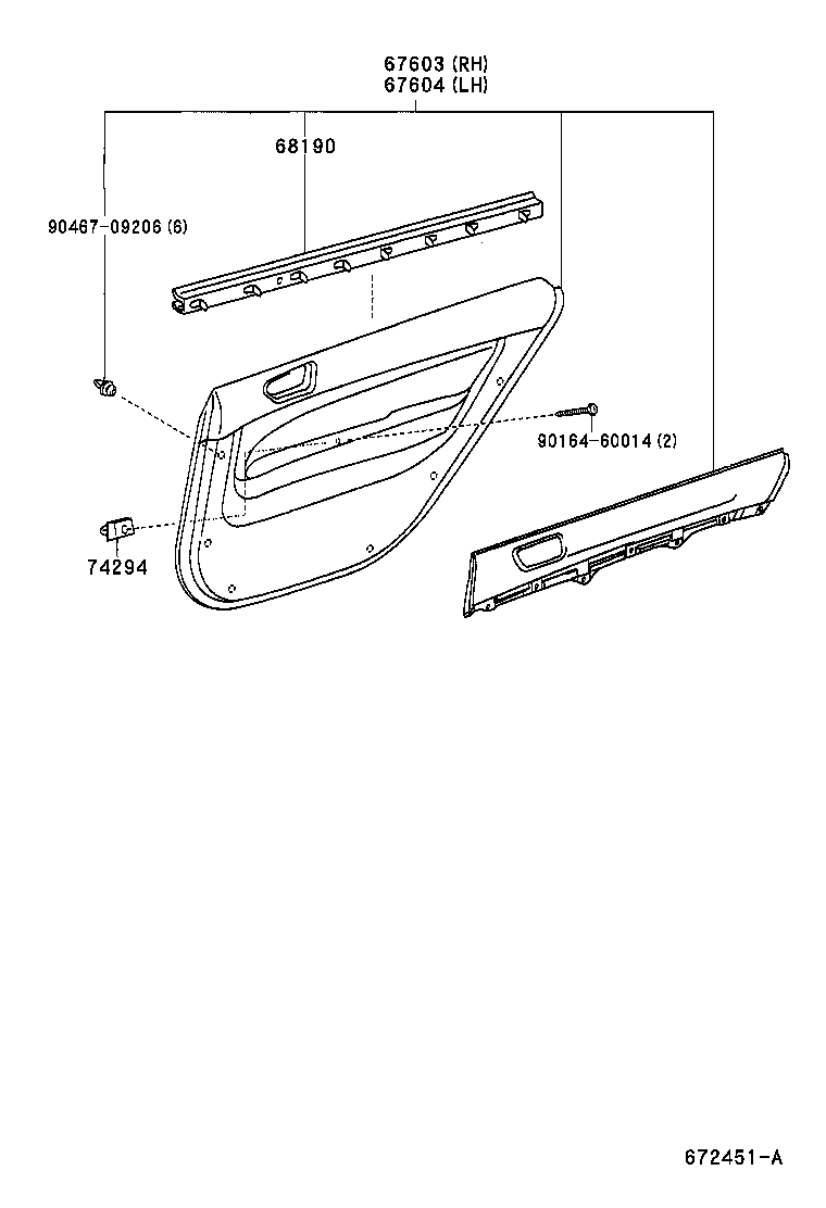 67003-22440 PANEL SUB-ASSY, REAR DOOR, RH product image