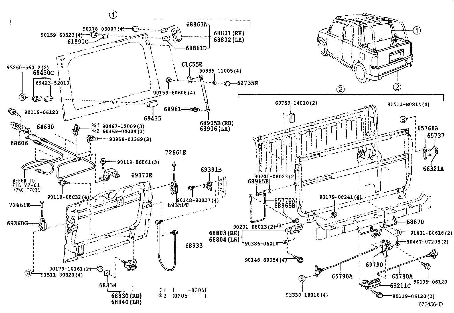 64607-52041 CABLE ASSY, BACK DOOR LOCK CONTROL product image