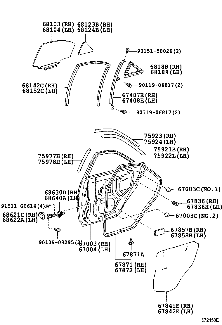 67003-22440 PANEL SUB-ASSY, REAR DOOR, RH product image