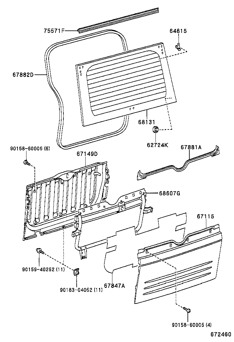 67005-52691 PANEL SUB-ASSY, BACK DOOR product image