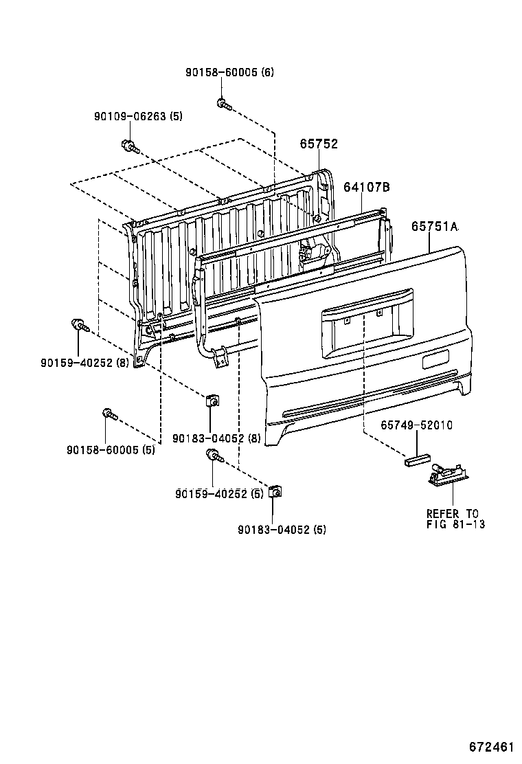 67005-52691 PANEL SUB-ASSY, BACK DOOR product image