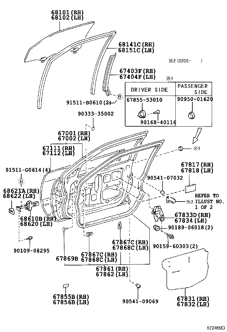 67002-53012 PANEL SUB-ASSY, FRONT DOOR, LH product image