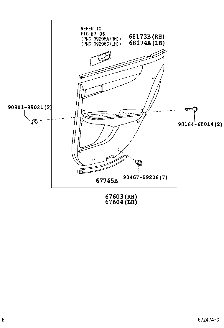 Toyota 67004-33150 PANEL SUB-ASSY, REAR DOOR, LH