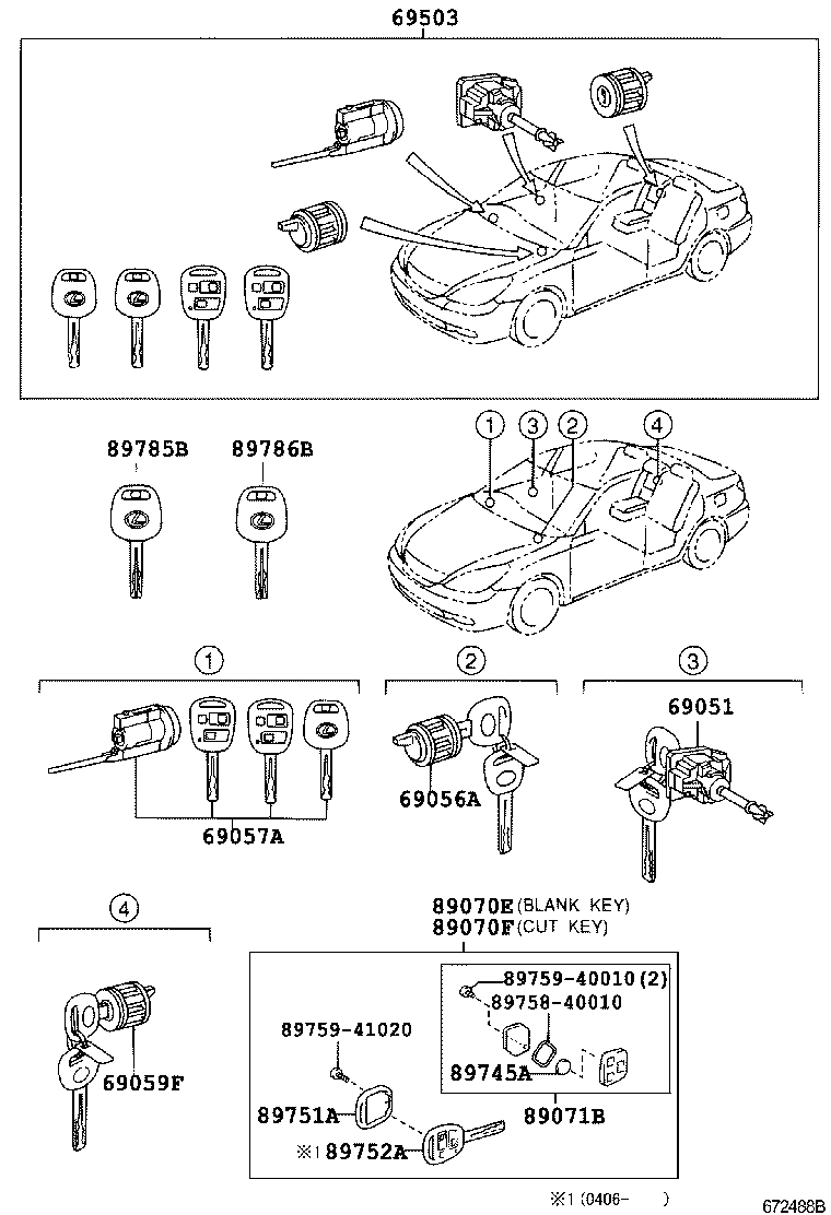 69005-3T162 CYLINDER SET, LOCK product image
