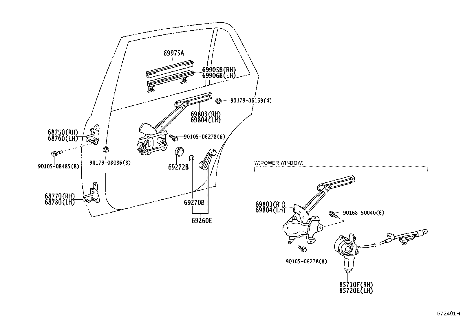 69905-43010 CHANNEL SUB-ASSY, REAR DOOR GLASS, RH product image