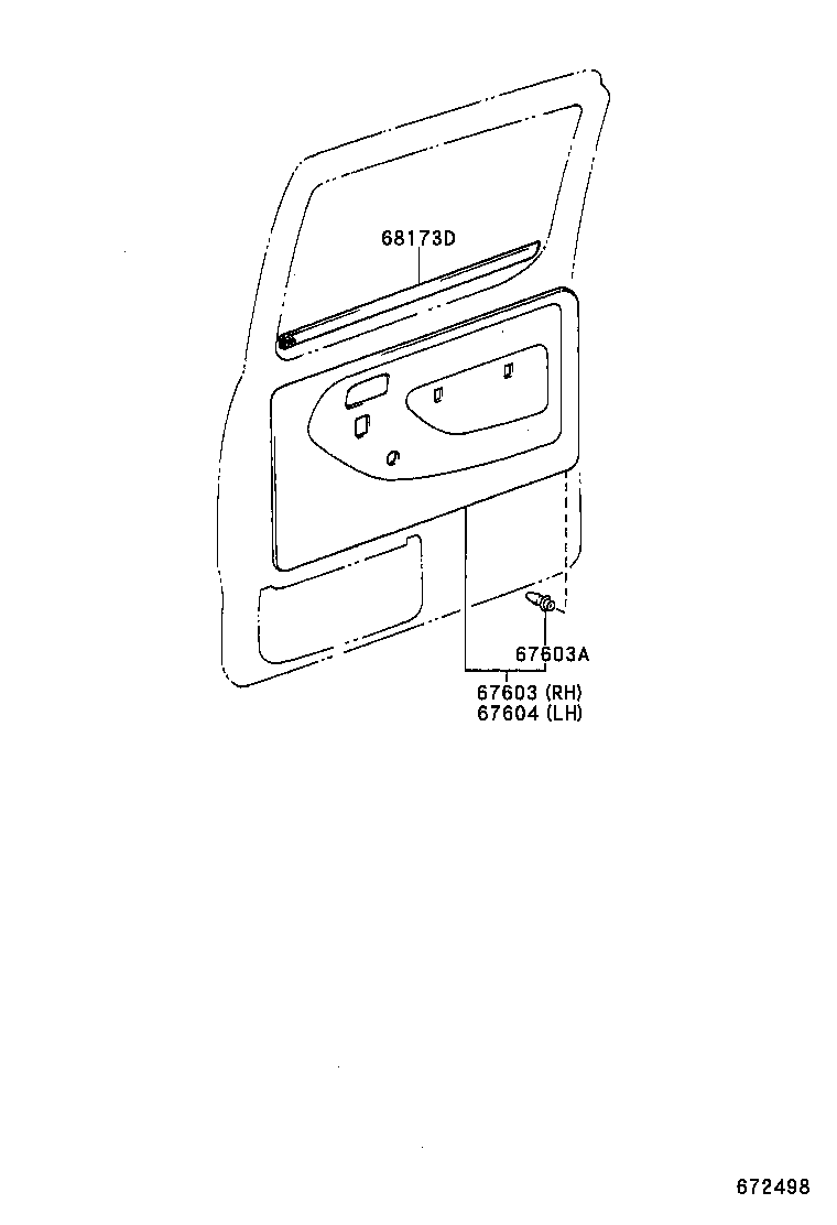 67407-37010 FRAME SUB-ASSY, REAR DOOR WINDOW, REAR LOWER RH product image