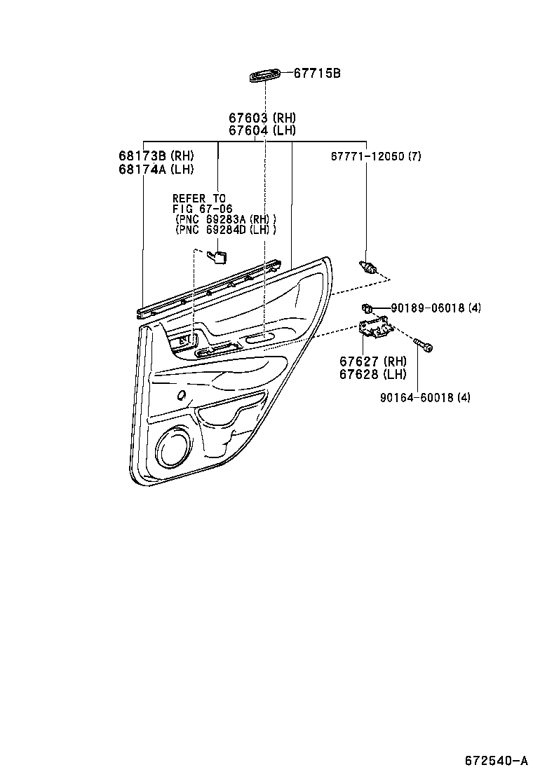 67003-13310 PANEL SUB-ASSY, REAR DOOR, RH product image