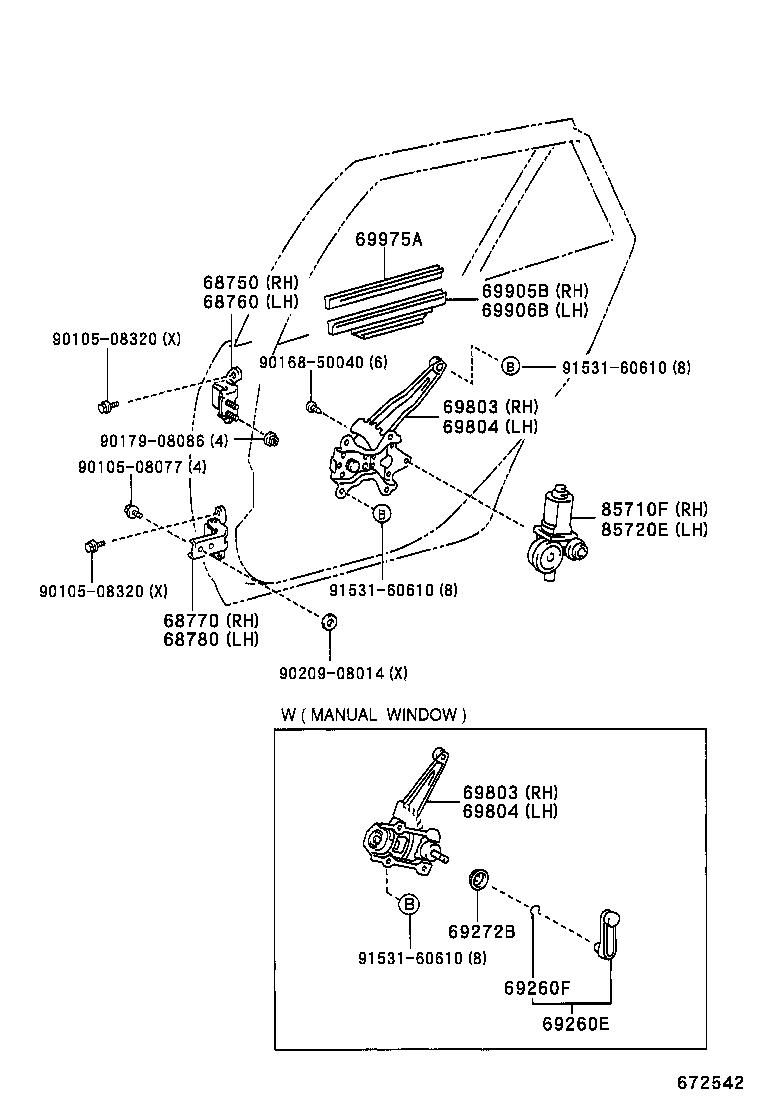 85710-13040 MOTOR ASSY, POWER WINDOW REGULATOR, LH product image