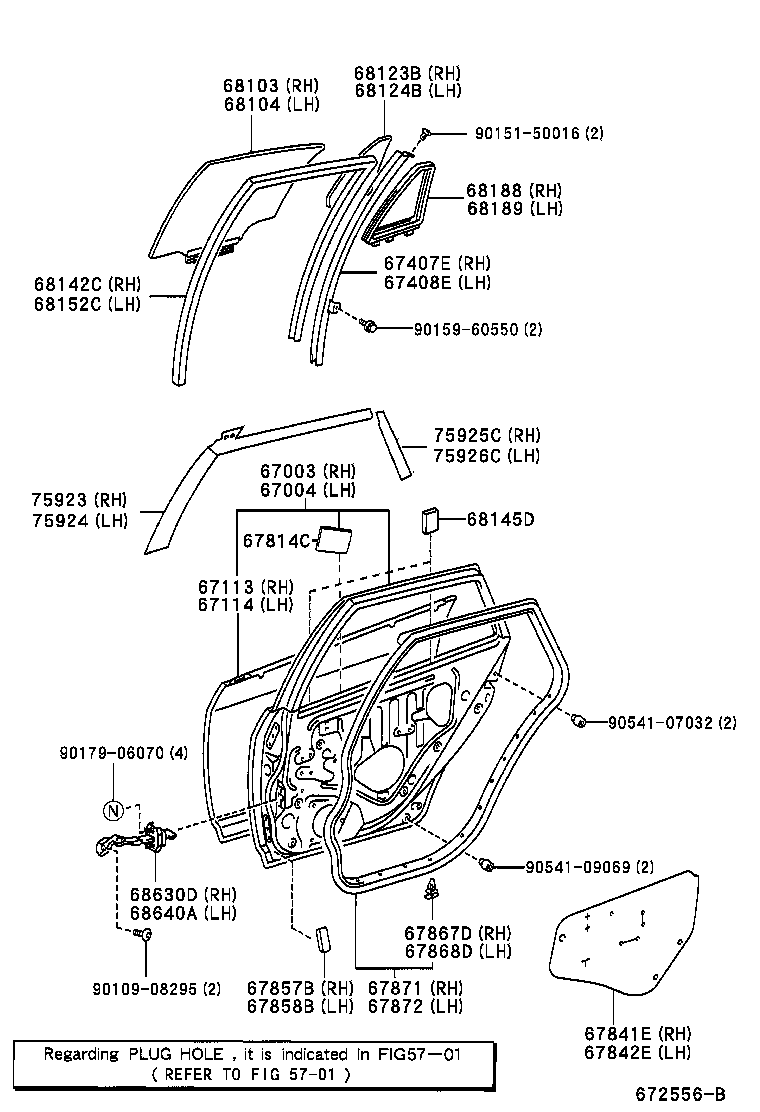 67003-13310 PANEL SUB-ASSY, REAR DOOR, RH product image