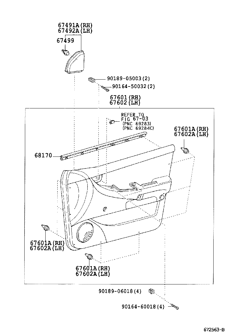 67610-12D60-B0 BOARD SUB-ASSY, FRONT DOOR TRIM, RH product image