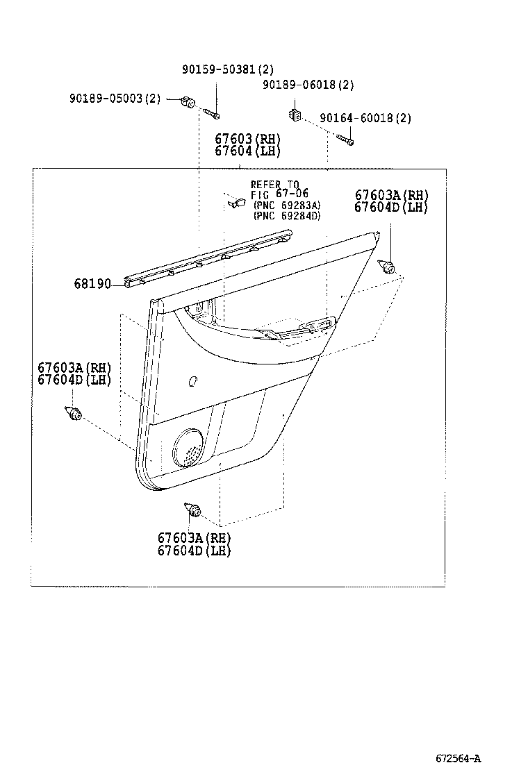 67003-13300 PANEL SUB-ASSY, REAR DOOR, RH product image
