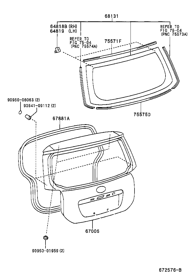 68105-02100 GLASS, BACK DOOR product image