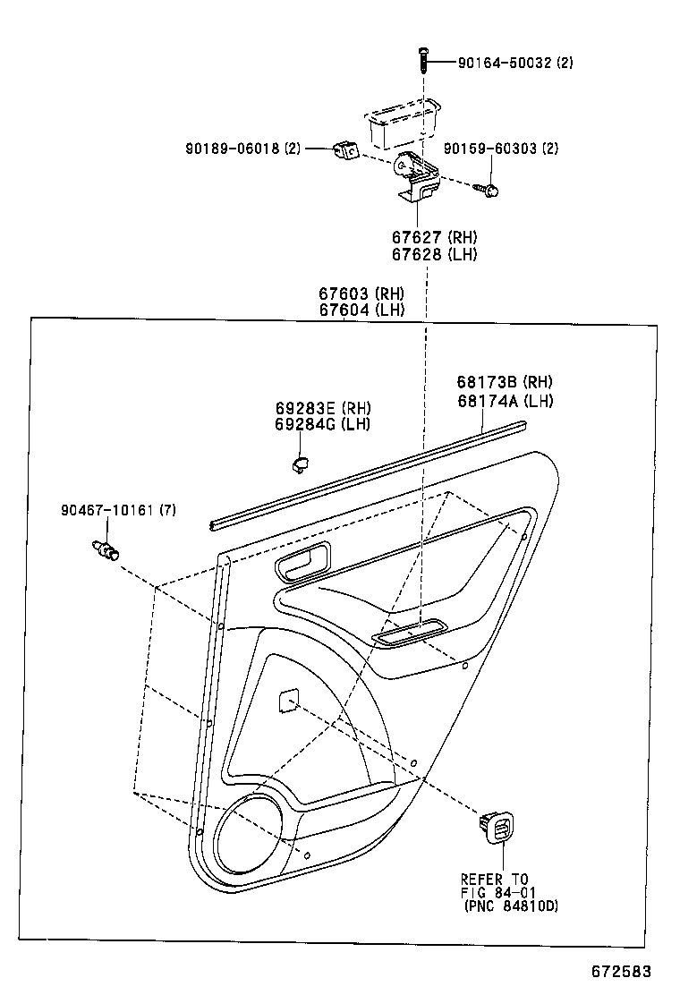 67114-02090 PANEL, REAR DOOR, OUTER LH product image