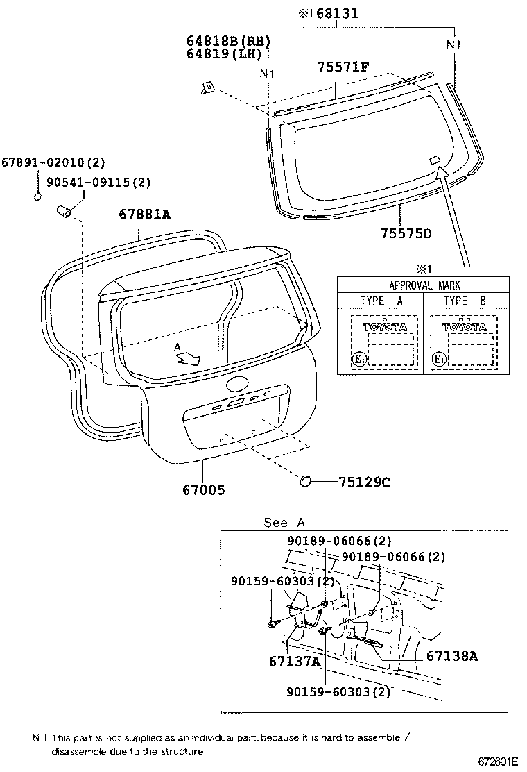 67005-02060 PANEL SUB-ASSY, BACK DOOR product image