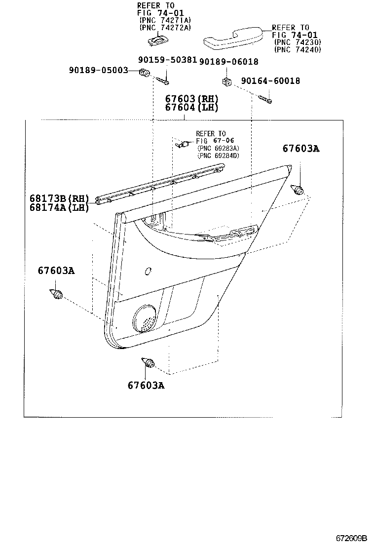 67871-02071 WEATHERSTRIP, REAR DOOR, RH product image