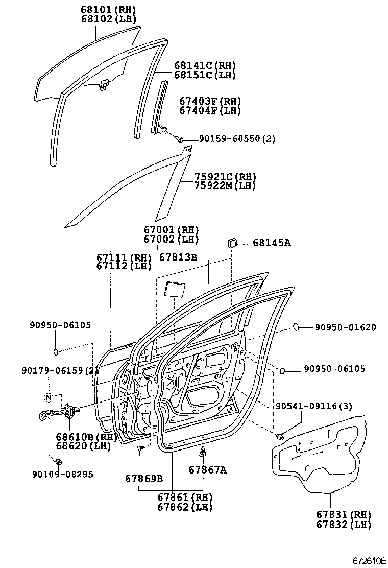 67112-02080 PANEL, FRONT DOOR, OUTER LH product image