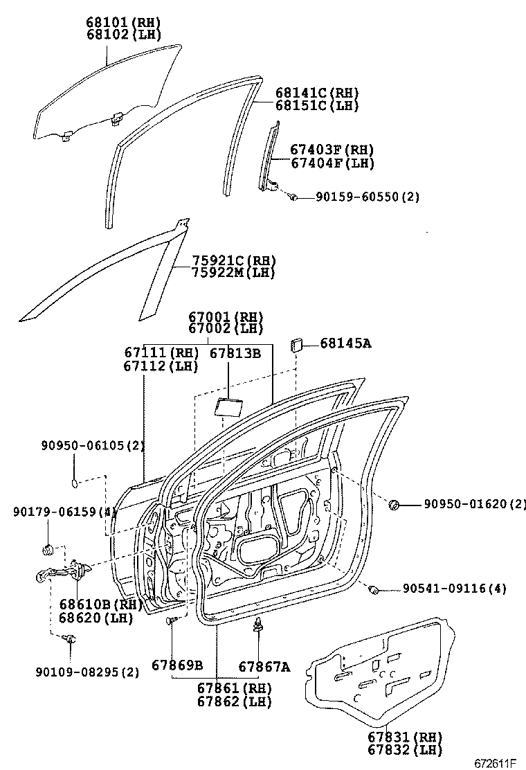 67112-02080 PANEL, FRONT DOOR, OUTER LH product image